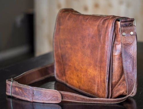Leather messenger bag - messenger,